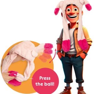 PartySpaß Aufblasbare Penis-Mütze Hellhaut mit Pinken Details