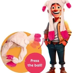 PartySpaß Aufblasbare Penis-Mütze Hellhaut mit Pinken Details