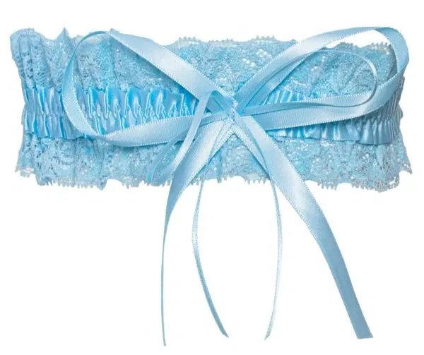 Cottelli ACCESSOIRES Strumpfband Spitze Blau S-L mit Satinschleife