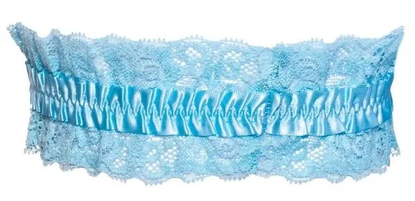 Cottelli ACCESSOIRES Strumpfband Spitze Blau S-L mit Satinschleife