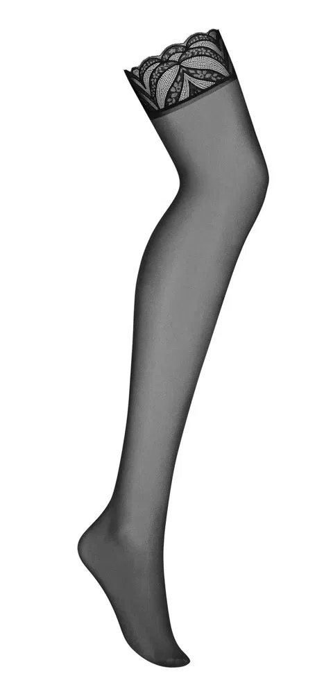 Obsessive Lecille Straps-Strümpfe Schwarz S/M mit Spitzenabschluss Obsessive Lecille Straps-Strümpfe Schwarz S/M mit Spitzenabschluss