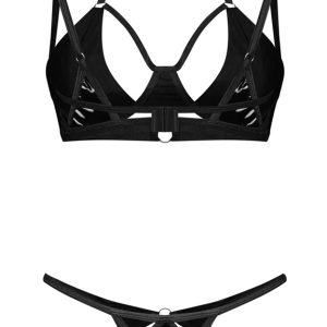 Obsessive Keira Lise Lack-BH & String Set Schwarz L/XL Obsessive Keira Lise Lack-BH & String Set Schwarz L/XL – Bild 4