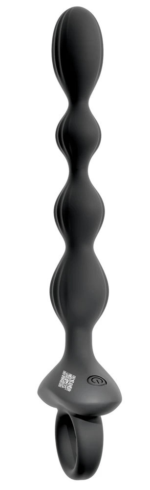 ANOS Premium Flexible Anal Beads mit Jumping Vibrations, Schwarz, 21,1 cm ANOS Premium Flexible Anal Beads mit Jumping Vibrations, Schwarz, 21,1 cm