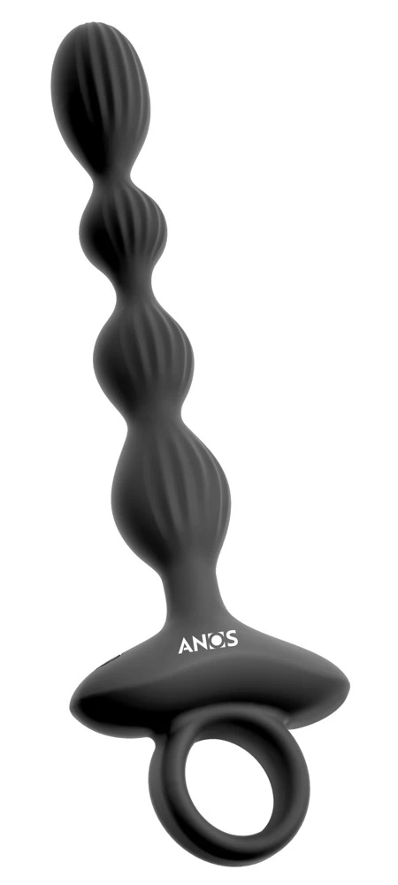 ANOS Premium Flexible Anal Beads mit Jumping Vibrations, Schwarz, 21,1 cm ANOS Premium Flexible Anal Beads mit Jumping Vibrations, Schwarz, 21,1 cm