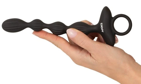 ANOS Premium Flexible Anal Beads mit Jumping Vibrations, Schwarz, 21,1 cm ANOS Premium Flexible Anal Beads mit Jumping Vibrations, Schwarz, 21,1 cm