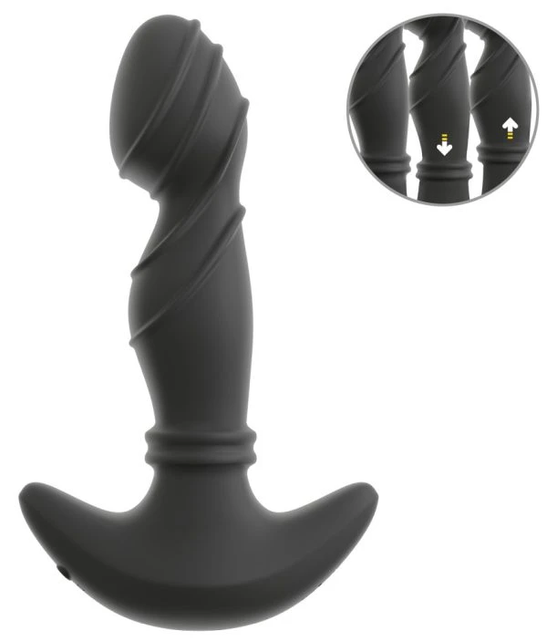 ANOS Moving Rings Vibro-Prostata Plug Schwarz 16,3 cm