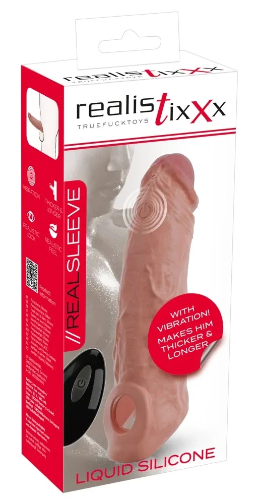 Realistixxx RealSleeve Vibration Verlängerung Hautfarben Hell 20 cm