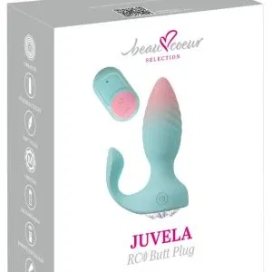 beau cœur Juvela RC Vibro Butt Plug türkis mit Fernbedienung