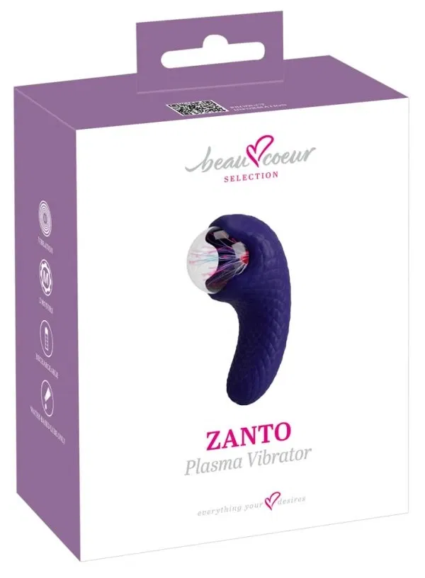 beau cœur ZANTO Plasma Vibrator Blau mit Leuchteffekt und kraftvollen Vibrationen