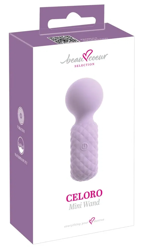 beau cœur Celoro Mini Wand lila – kompakter, leistungsstarker Massagevibrator mit 10 Vibrationsmodi