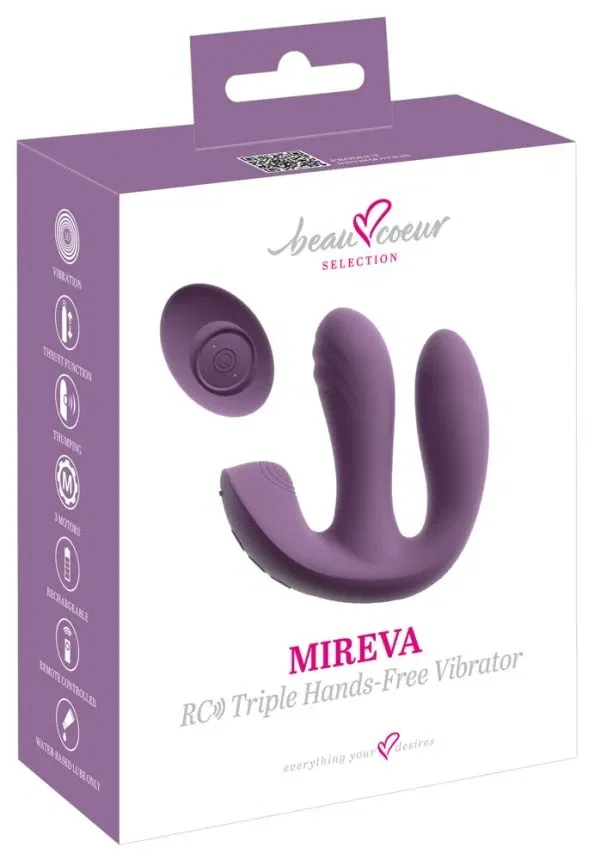 54067220000_verp beau cœur Mireva RC Triple Hands-Free Vibrator Lila