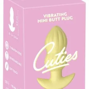 Cuties Vibrations-Mini-Butt-Plug Gelb – 7 Modi, Silikon, Wiederaufladbar