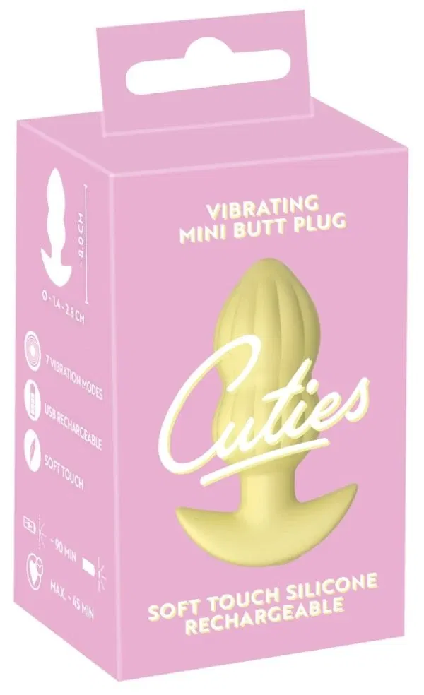 54069860000_verp Cuties Vibrations-Mini-Butt-Plug Gelb – 7 Modi, Silikon, Wiederaufladbar