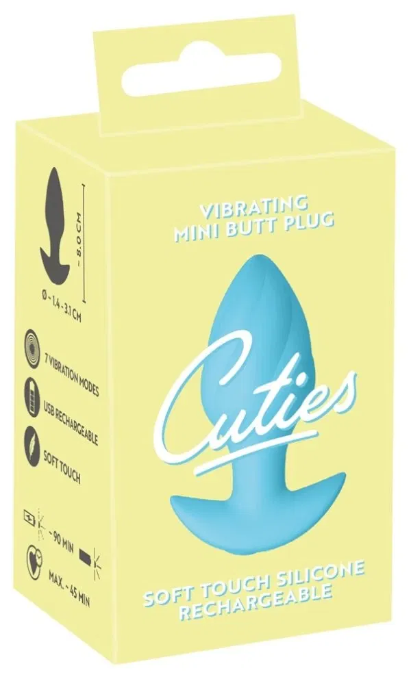 Cuties Vibrating Mini Butt Plug Blau – 7 Modi, Silikon, USB-wiederaufladbar