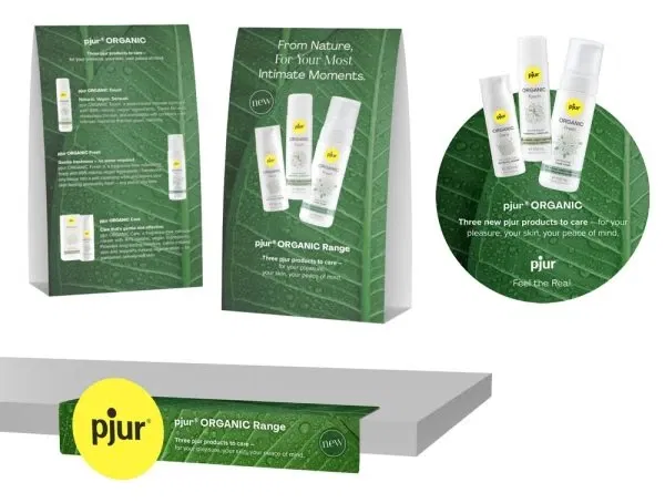 pjur ORGANIC POS Kit 3-teilig natürliches Verkaufsförderungsset