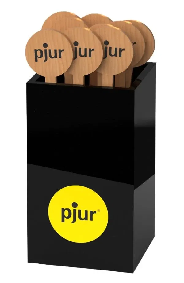 pjur Teststickholder Black mit 50 Holz-Teststäbchen