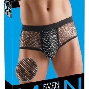 Svenjoyment Herren Slip M Schwarz mit Glitzersteinchen Glamour Pants