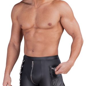 NEK Herren Pants S Schwarz Mattlook mit Karabiner-Ketten & Cargotasche NEK Herren Pants S Schwarz Mattlook mit Karabiner-Ketten & Cargotasche – Bild 4