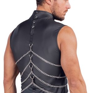 NEK Herren Shirt 3XL schwarz Mattlook Stehkragen Ketten Ärmellos NEK Herren Shirt 3XL schwarz Mattlook Stehkragen Ketten Ärmellos – Bild 5