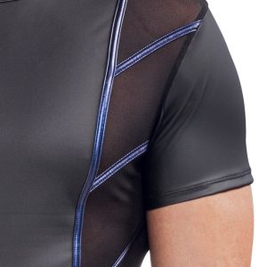 NEK Herren Shirt 3XL Schwarz Mattlook mit blauen Metallic-Streifen NEK Herren Shirt 3XL Schwarz Mattlook mit blauen Metallic-Streifen – Bild 5