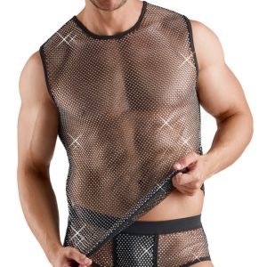 Svenjoyment Herren Netzshirt 2XL Schwarz mit Glitzersteinchen Svenjoyment Herren Netzshirt 2XL Schwarz mit Glitzersteinchen – Bild 4