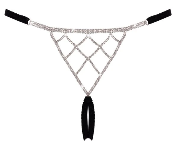 Cottelli LINGERIE Strass-String offen Schwarz S-L