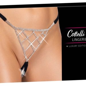 Cottelli LINGERIE Strass-String offen Schwarz S-L