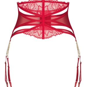 Obsessive Matildea Strapsgürtel Rot 2XL/3XL mit Spitze und Kettenverbindung Obsessive Matildea Strapsgürtel Rot 2XL/3XL mit Spitze und Kettenverbindung – Bild 5