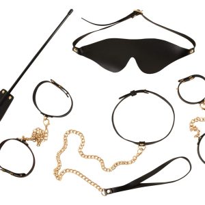 Bad Kitty 5-teiliges Bondage Fesselset schwarz mit goldfarbenen Accessoires Bad Kitty 5-teiliges Bondage Fesselset schwarz mit goldfarbenen Accessoires – Bild 5