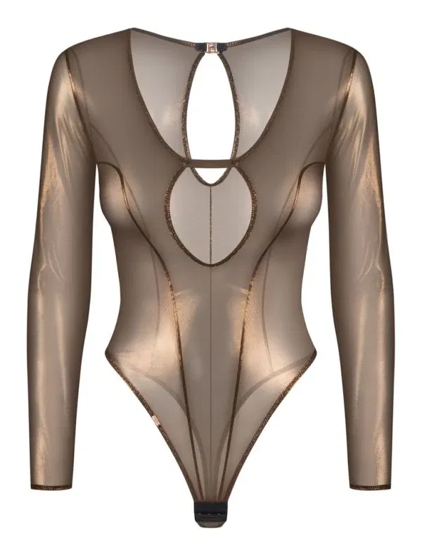 Obsessive Soranna Langarm-Body 2XL/3XL Bronze Glow