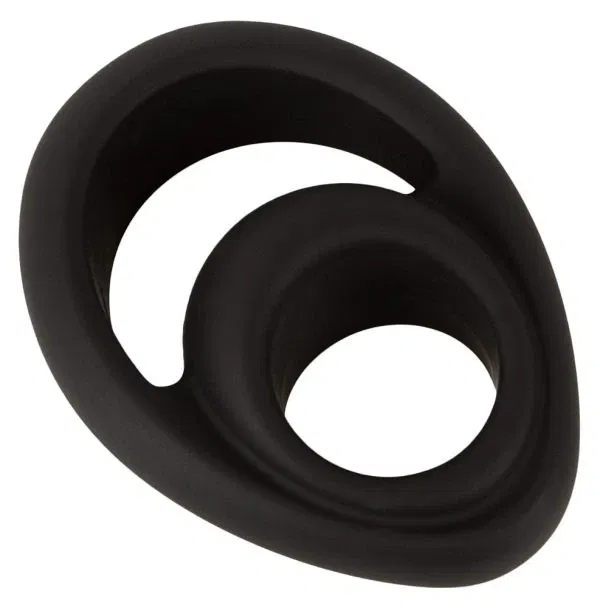 Erecto Cock & Ball Ring schwarz aus Liquid-Silikon, dehnbar, 6,8 cm