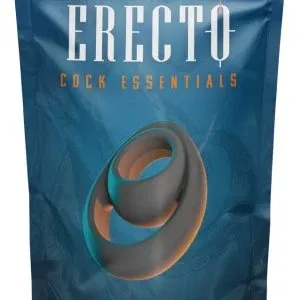 Erecto Cock & Ball Ring schwarz aus Liquid-Silikon, dehnbar, 6,8 cm