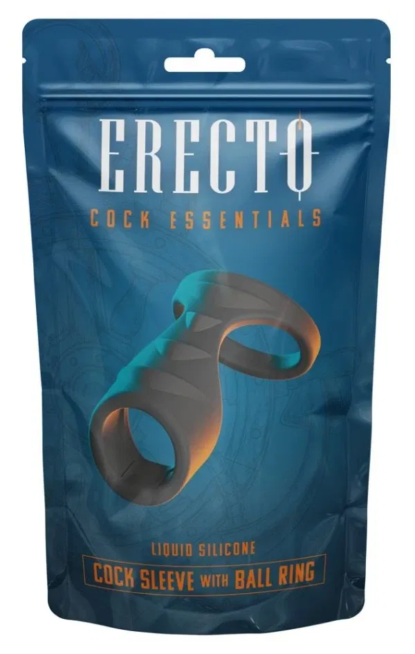 Erecto Cock Sleeve mit Ballring schwarz – dehnbar, 8 cm