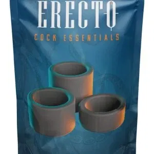 Erecto Ball Stretcher Set 3 Größen Schwarz Silikon Hodenringe