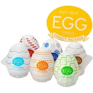 TENGA Egg Variety 6er Set Standard Weiß – Einmal-Masturbatoren mit 6 Reizstrukturen