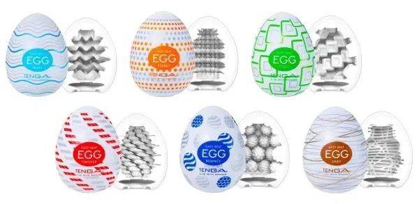 TENGA Egg Variety 6er Set Standard Weiß – Einmal-Masturbatoren mit 6 Reizstrukturen