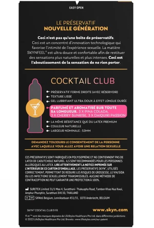 SKYN Cocktail Club 9er Mix Kondome transparent, latexfrei, aromatisiert