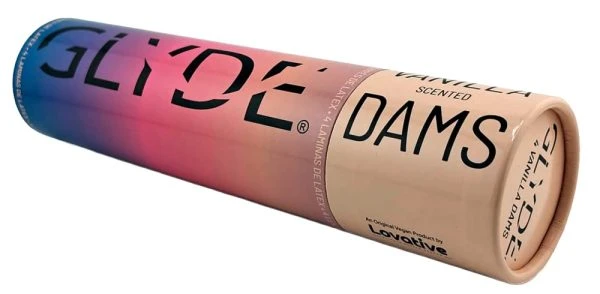 GLYDE Dams Lecktücher Vanille 4er – vegan, hauchdünn, 25x15 cm