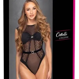 Cottelli LINGERIE Body Strass Spitzen-Body S/M Schwarz