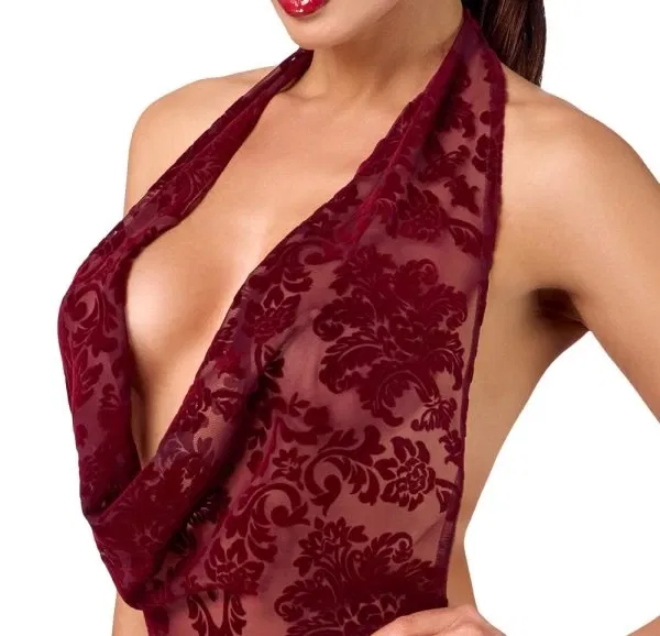 Noir Minikleid Kink Royal rot S – Samtige Transparenz mit Wasserfall-Ausschnitt Noir Minikleid Kink Royal rot S – Samtige Transparenz mit Wasserfall-Ausschnitt