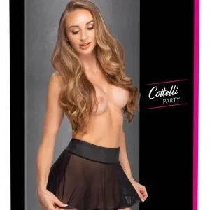 Cottelli PARTY schwarzer transparenter Minirock M aus Powernet