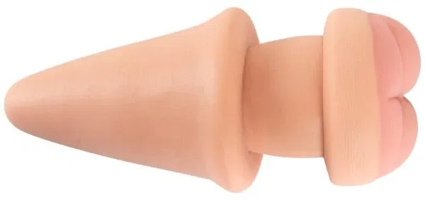 Nature Skin 2in1 Butt Plug & Penisverlängerung Hautfarben Hell 19,5 cm