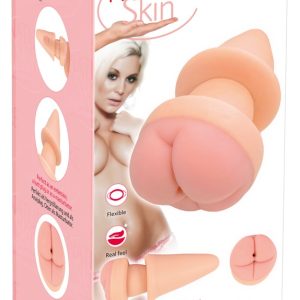 Nature Skin 2in1 Butt Plug & Penisverlängerung Hautfarben Hell 19,5 cm