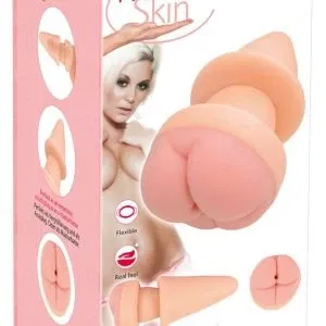 Nature Skin 2in1 Butt Plug & Penisverlängerung Hautfarben Hell 19,5 cm