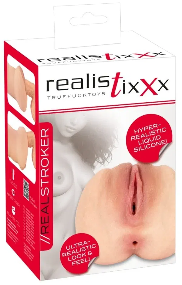 Realistixxx RealStroker Masturbator hellhaut, hyperrealistische Vagina & Anus Optik, Liquid-Silikon
