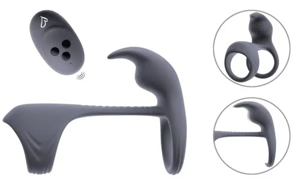 beau cœur VYLOR RC Cock & Ball Ring grau, 13,5 cm mit Fernbedienung