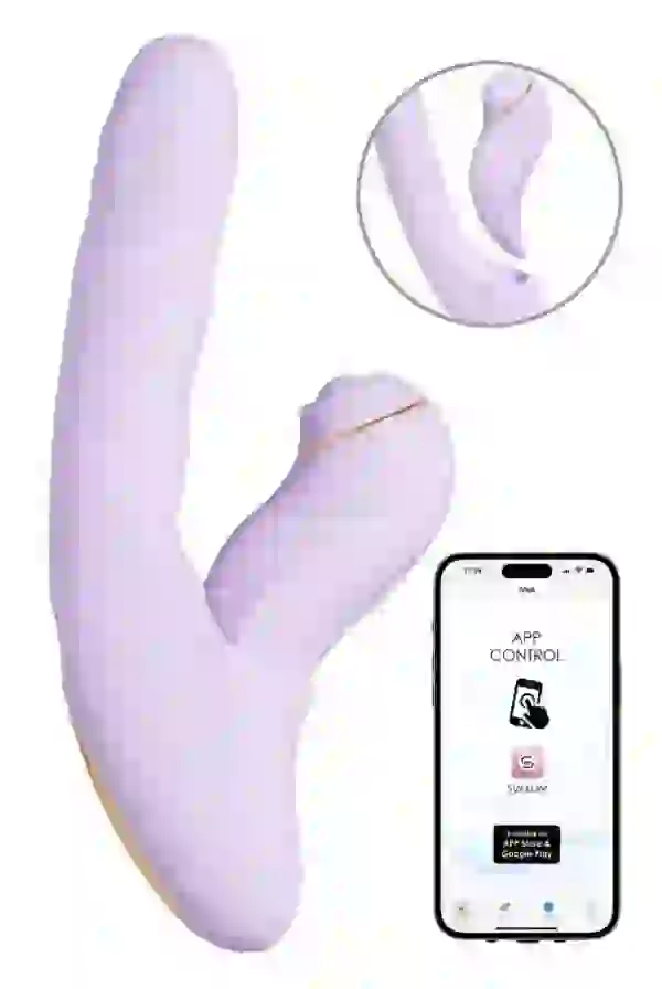SVAKOM DuoGlow Pastel Lilac – 2-in-1 Silikon-Vibrator & Pulsations-Stimulator, lila