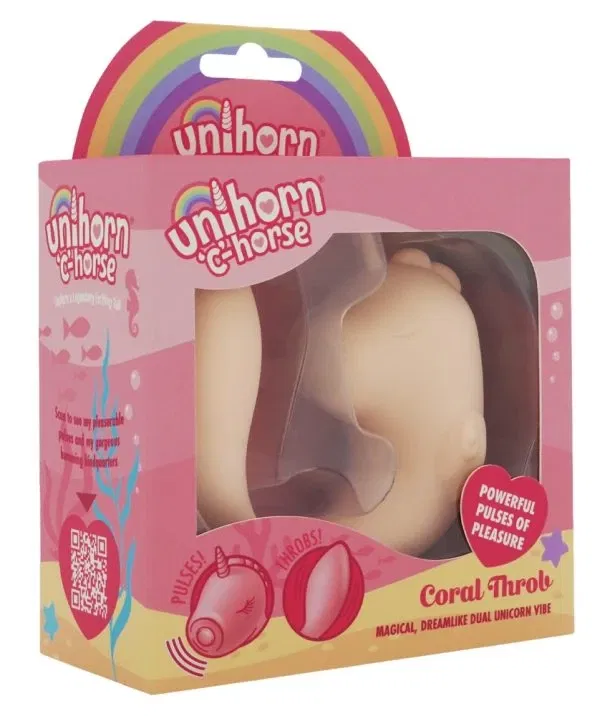 Unihorn C-Horse Coral Throb Dual-Vibrator aus Silikon, 15 cm