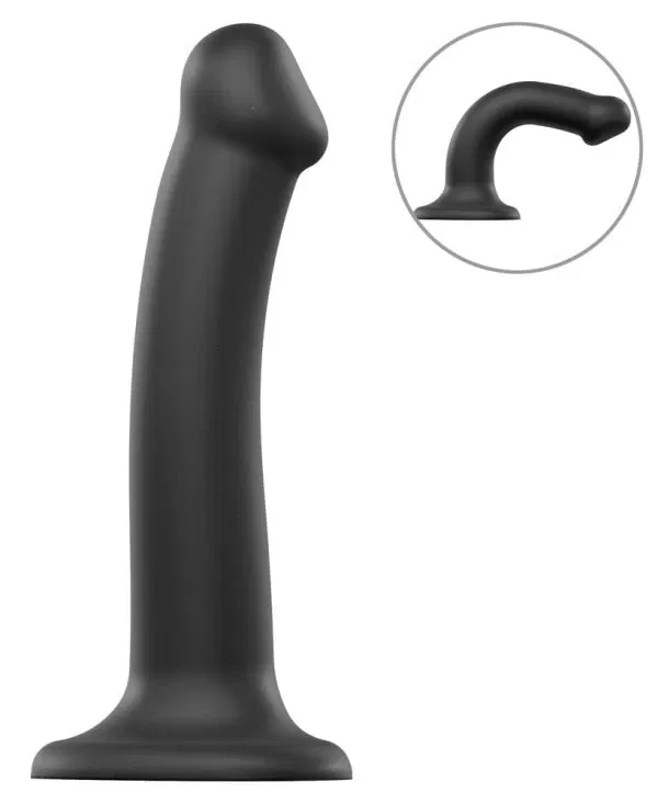 strap-on-me Semi-Real.Dildo M Schwarz 18 cm Dual Density Silikon