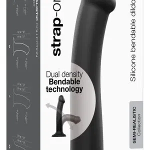strap-on-me Semi-Real.Dildo M Schwarz 18 cm Dual Density Silikon